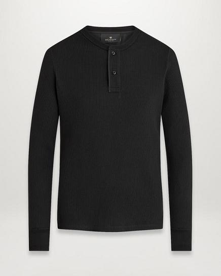 T-Shirt Belstaff Homme Lydden Henley Noir Coton Soldes OA8230719